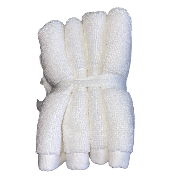 Brooks Brothers set of 4 Premium Turkish White Washcloths New - Picture 4 of 4